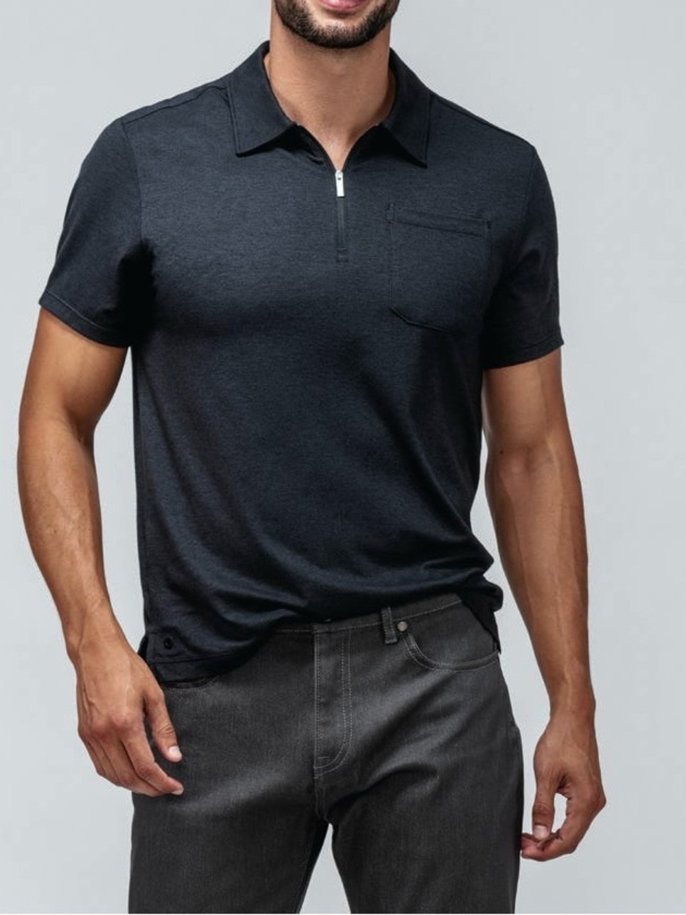 Ministry Of Supply Composite Merino Blend Zip Polo Shirt Short Sleeve Men’s L